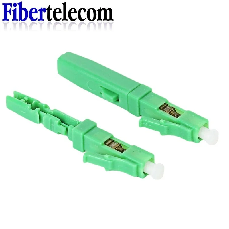 10pcs LC APC UPC Fast Connector Special Components for 2.0*3.0mm Optical Drop Cable Fiber Quick Connector Green APC Ferrule