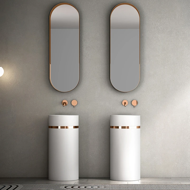 Hotel B  column art double personality small apartment bathroom hand and face basin artificial stone