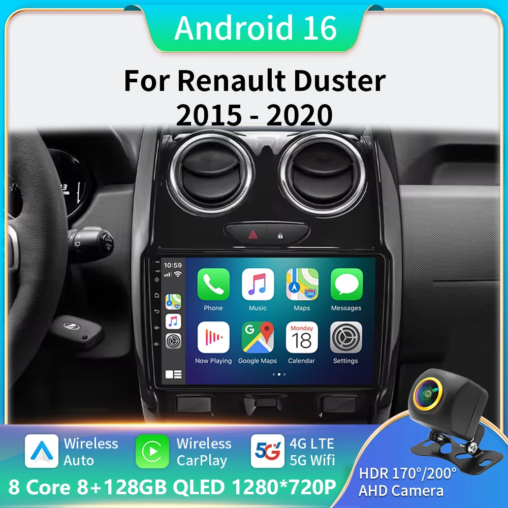 

Android 16 For Renault Duster 2015 2016 2017 2018 2019 2020 Lada Largus 2021 Navigation GPS Auto radio No 2din DVD Dash Cam HDR