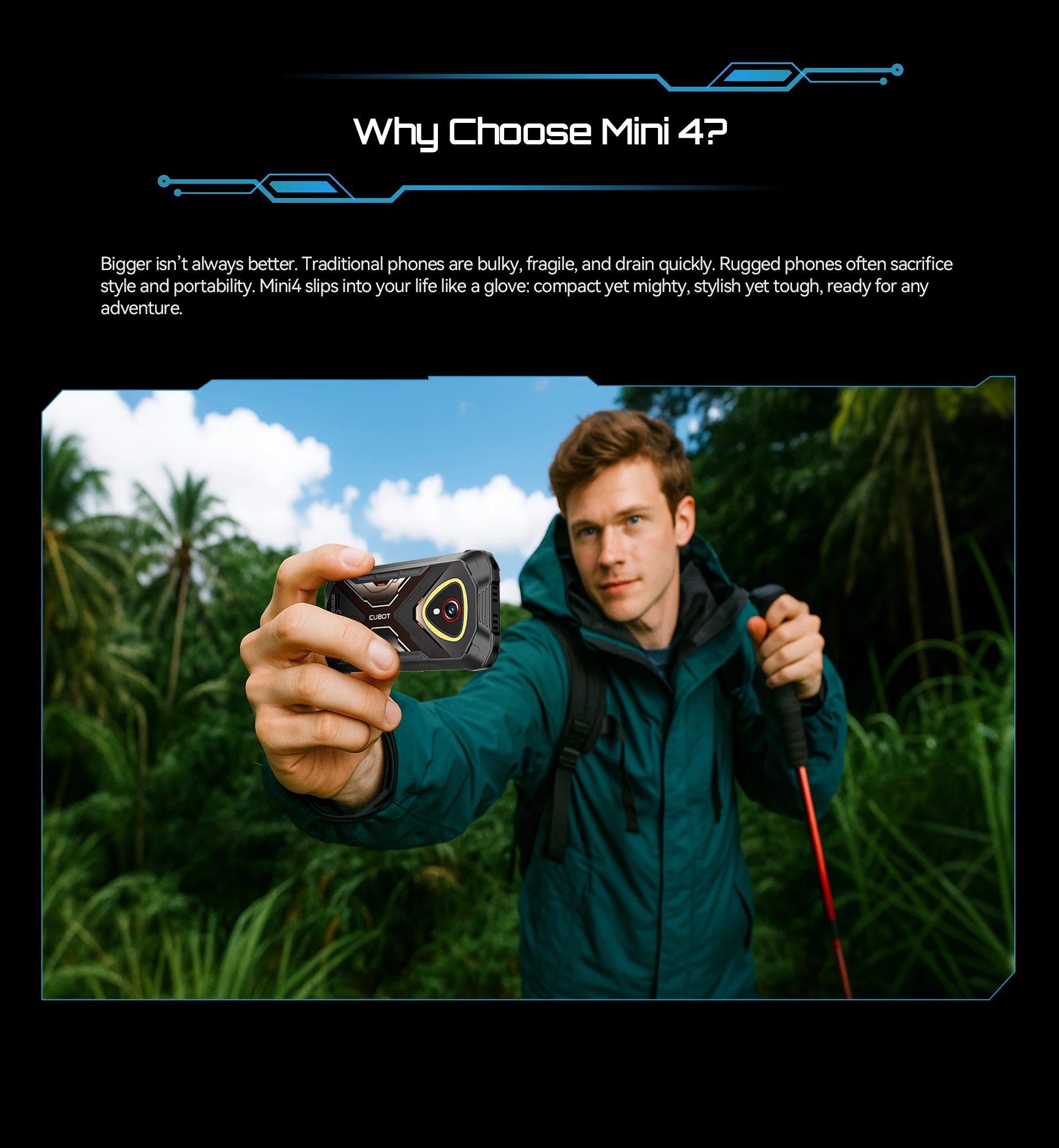 Cubot KingKong MINI 4 NFC Rugged Smartphone Android 15 Up to 20GB RAM+256GB ROM 4.7 Inch Mini Phone 4700mAh 48MP Small Cellphone