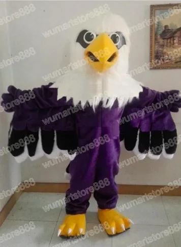 

New Adult Hot Sale Foam Halloween Purple Eagle Cartoon Mascot Costume Plush Christmas Fancy Dress Halloween Mascot Costume