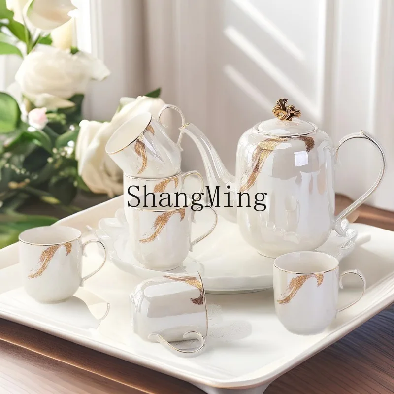 

CL new home Chinese style drinking cup household cup set living room coffee table high-end ceramic holder tea set
