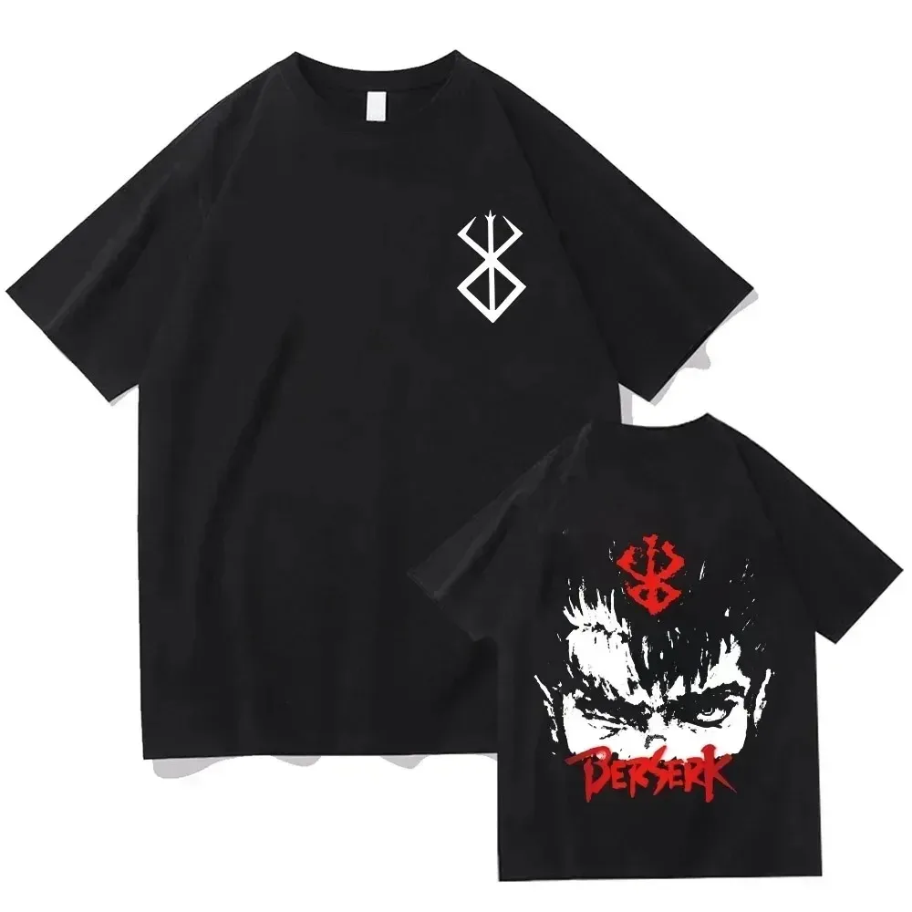 Anime Berserk Tshirt Summer Men Women Cotton Oversized Short Sleeve T Shirt Print T-shirt Tops 2024 Tee Trend Fans Clothes