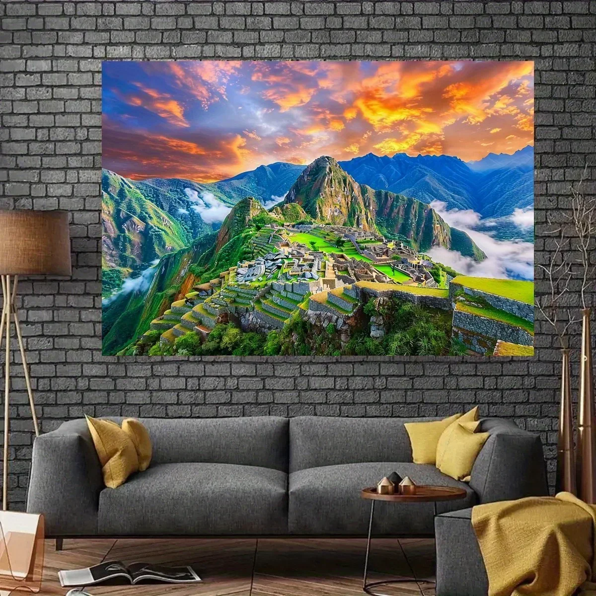 Lost Inca City of Cusco, Peru, Mount Sunrise Tapestry - Peruvian Historic Reserve Decorated wall hangings in living rooms,