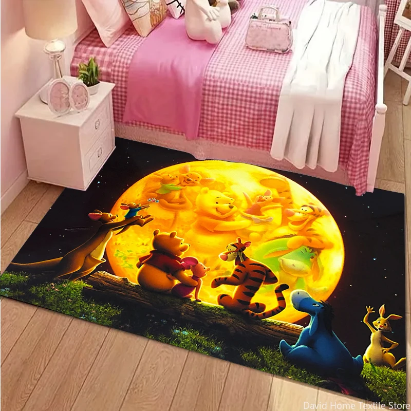 Disney Winnie the Pooh Kawaii Rugs Large Carpets for Home Living Rooms Children Bedroom Sofa Doormat Floor Decor Mat Kids Mats