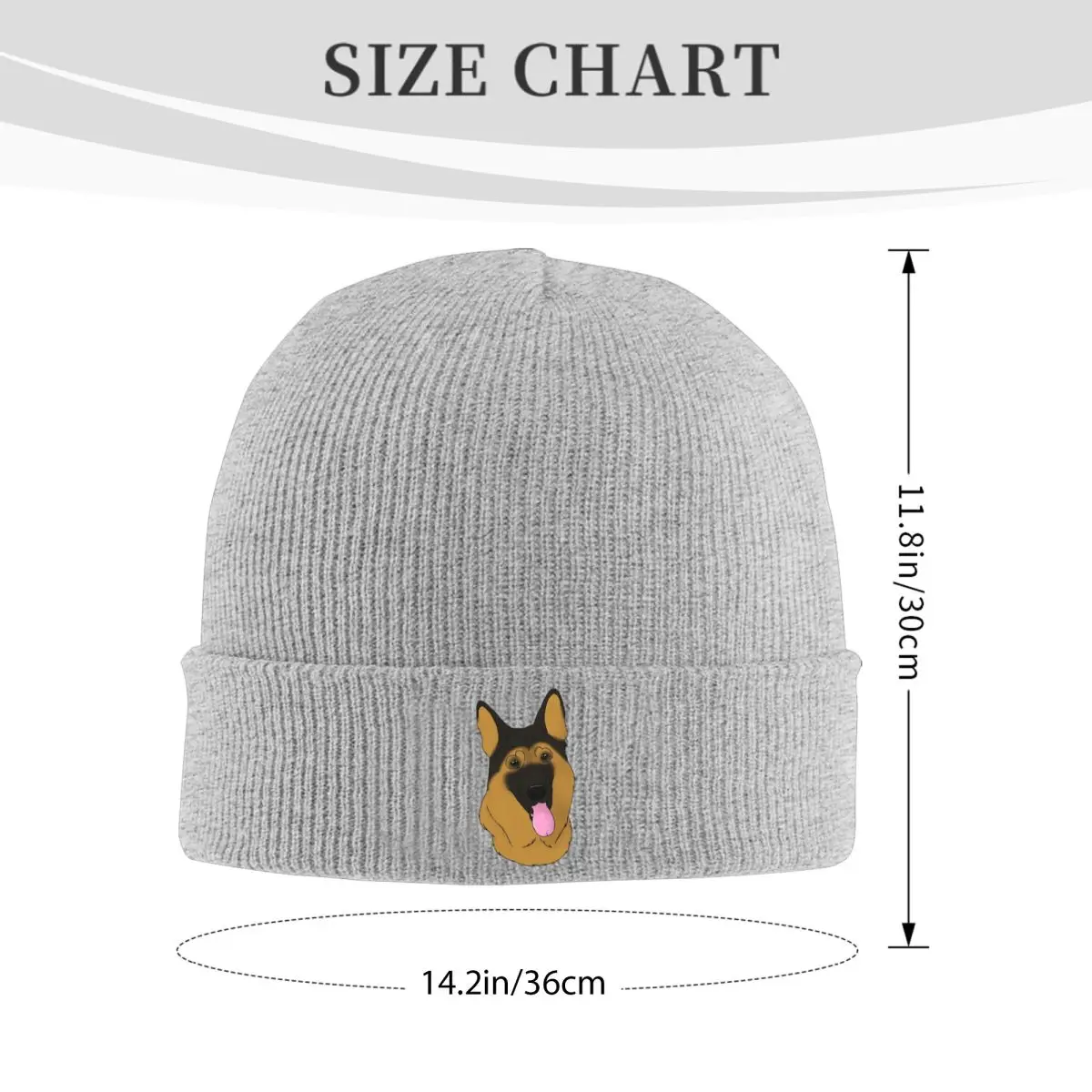 German Shepherd Dog - Black And Tan Warm Knitted Cap Winter Knit Bonnet Hat Skullies Beanies Hip Hop Caps for Unisex