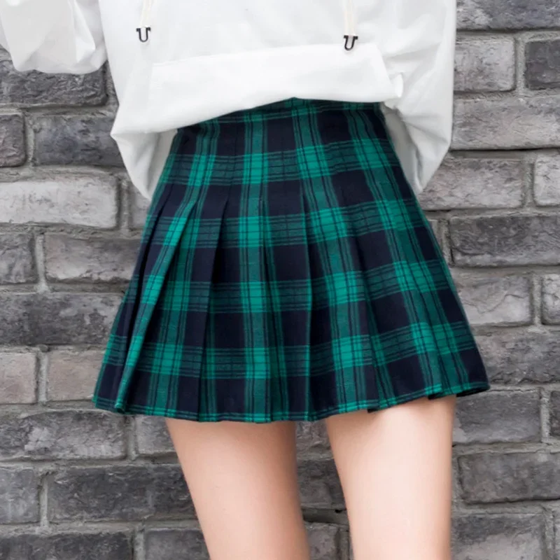 Pleated Plaid Skirt Egirl Eam School Girl Uniform Y2k Korean Style Kawaii High Waist Short Mini A Line Summer Women\'s Clothing