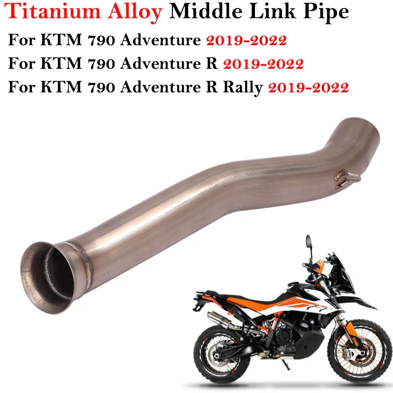 

Titanium Alloy For KTM 790 Adventure / R 790 Adventure R Rally 790 ADV 2019-2022 Motorcycle Exhaust Escape Muffler Mid Link Pipe