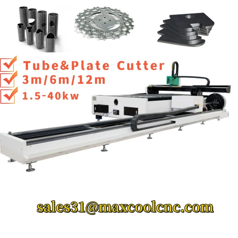 2-in-1 Metal Plate Tube Laser Cutting Machine Raytools Cutting Head Lazer Aluminum Tube Cutter Square Circular Pipe Engraver