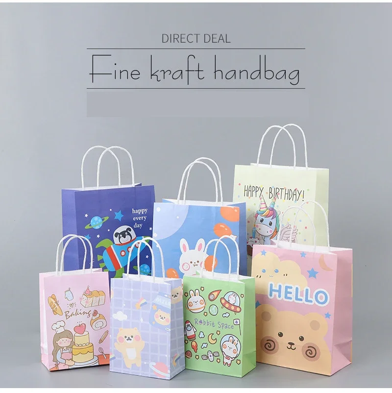 Spot wholesale of white paper bags holiday gift bags kindergarten small gift bags small batch wholesale reusable shopping bag