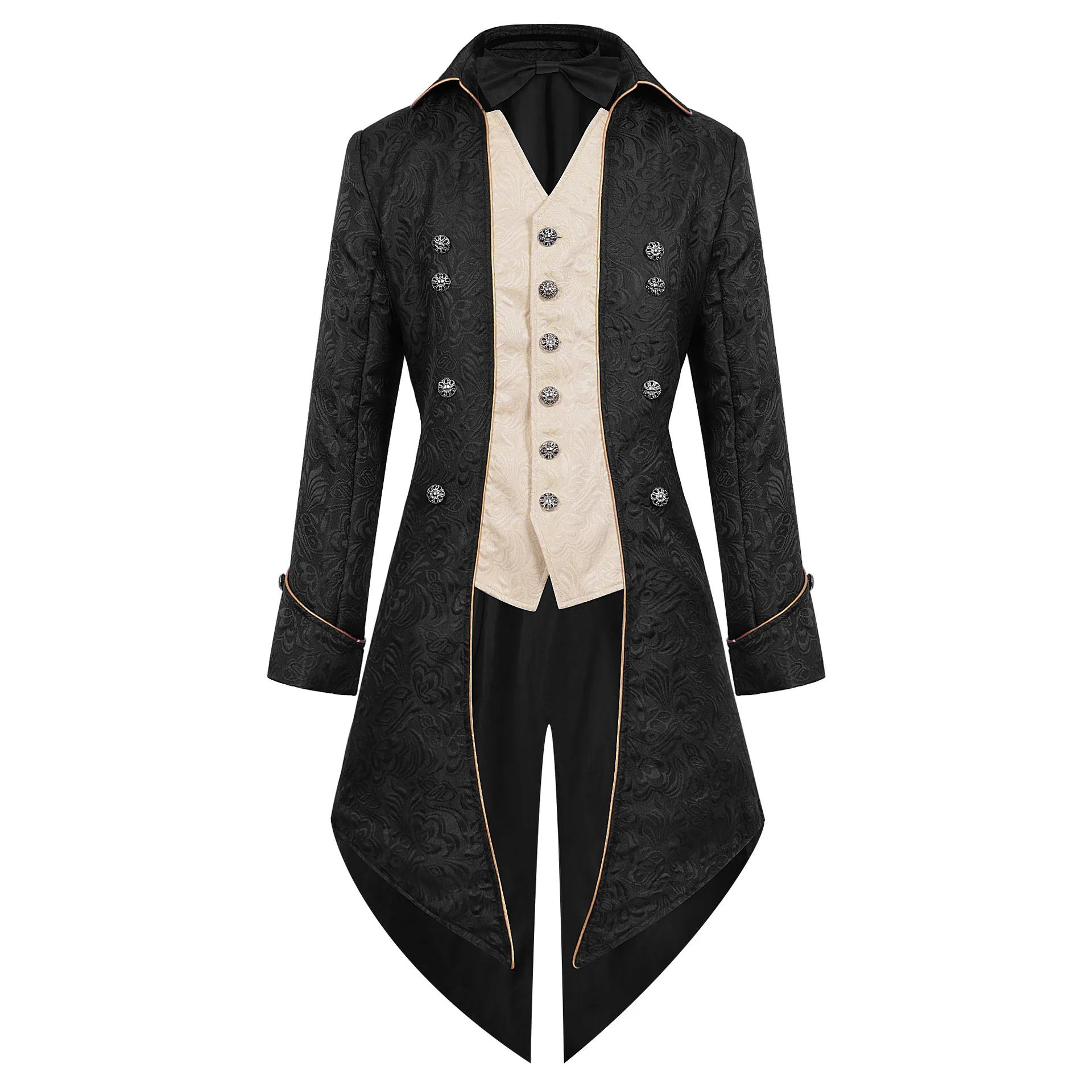 Traje renascentista medieval masculino, jaqueta vitoriana, steampunk retrô, gótica, bordada, casaco vintage, vestido