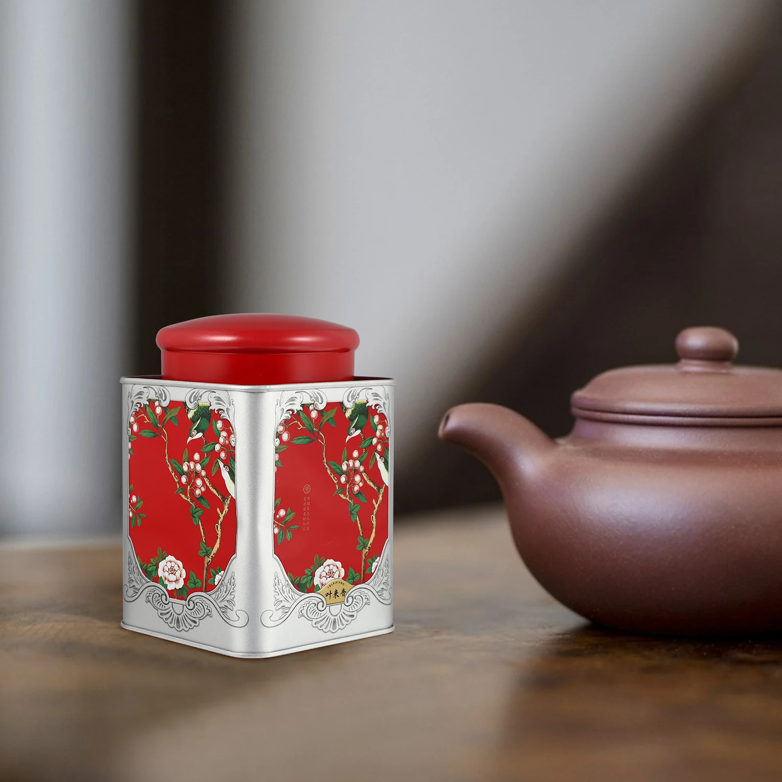 

Airtight Tea Canister Tinplate Cans Square Containers Sugar Storage Craft Jewelry Boxes Snack Candy Holder Home