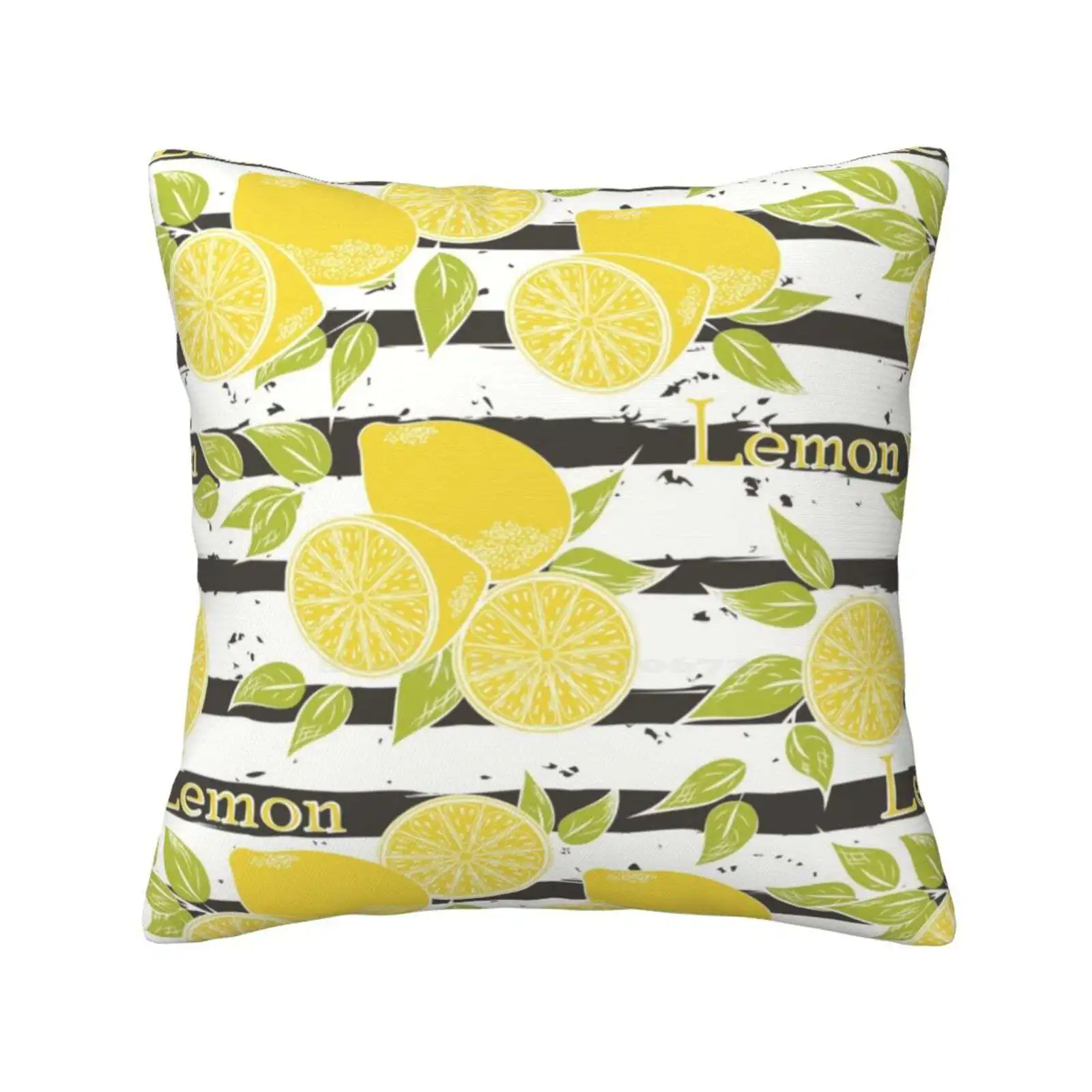 Lemons Home Sofa Car Cushion Cover Pillowcase Food Fruit Healthy Seamless Pattern Background Kitchen Piece Plant Seed Snack