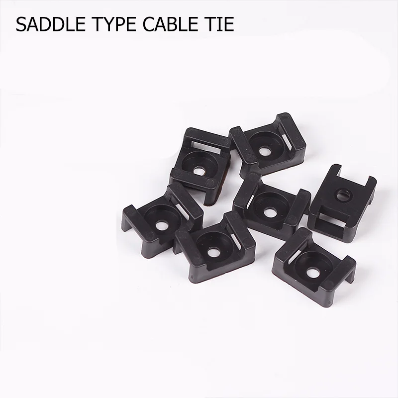 

100pcs Plastic 4.6mm Cable Tie Mount Wire Buddle Saddle Type Cable Zip Tie Base Holder Wire Fixed Clip Clamp Organizer Protecter