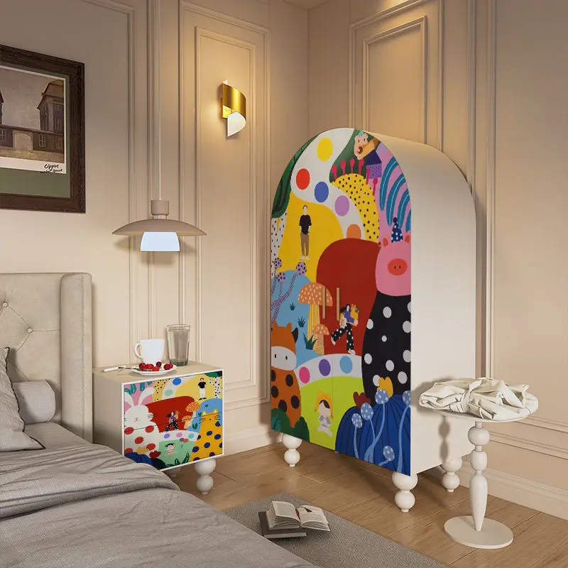 

Dopamine cream wind cabinet bedroom wardrobe room wardrobe free installation storage finished clothes