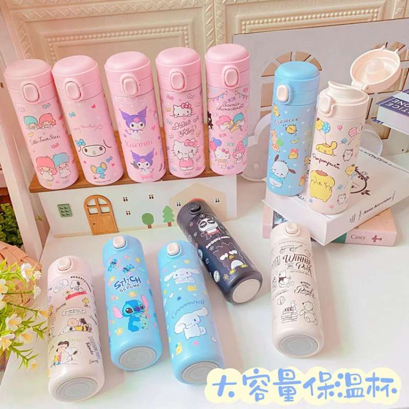 Taza aislada de dibujos animados de Sanrio Hello Kitty/taza a presión bonita de gran capacidad de estilo japonés/termos de acero inoxidable 304 420ML