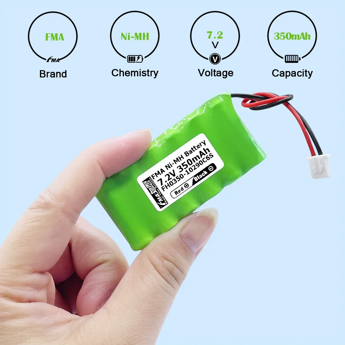 House Alarm Ni-MH Rechargeable Battery 2/3AAA 7.2V 350mAh for ASG B&T5 A5 Model Airsoft Weapon Cordless Phone