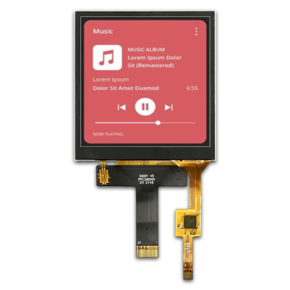 3.4 inch 2-lane MIPI interface High-brightness Industrial LCD display module with CTP for Interactive Applications