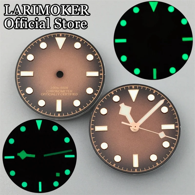 LARIMOKER 29mm  Gradient coffee  watch dial luminous fit NH35 NH36 ETA2824 2836 Miyota 8215 DG2813 3804 PT5000 movement