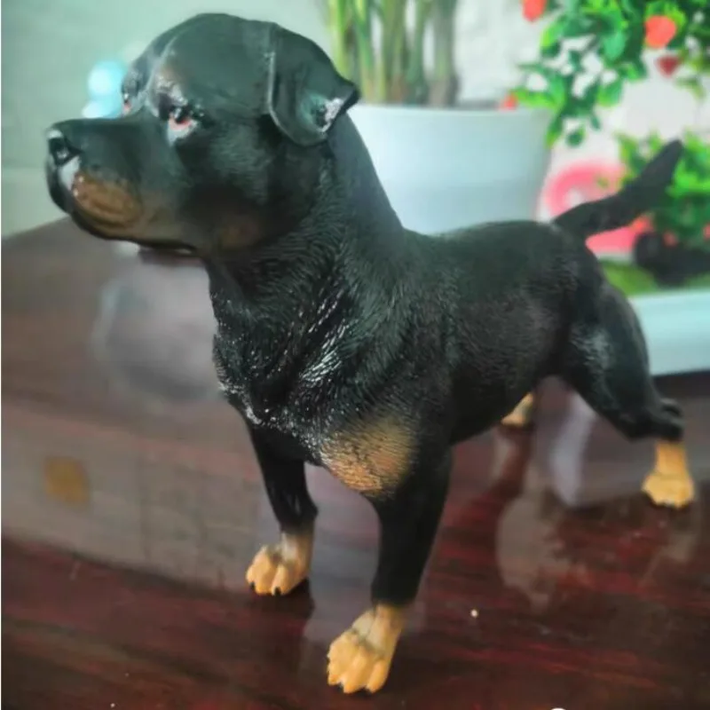 22cm Realistic Wild Animal Rottweiler Pet Dogs Figurines ABS Action Figures Models Collections Educational Toy for Children