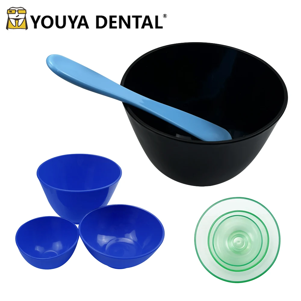 3Pcs Dental Rubber Bowl Gypsum Mixing Bowl Thicken Medical Flexible Rubber Bowls S/M/L Alginate Mixing Knife Dental Equipment