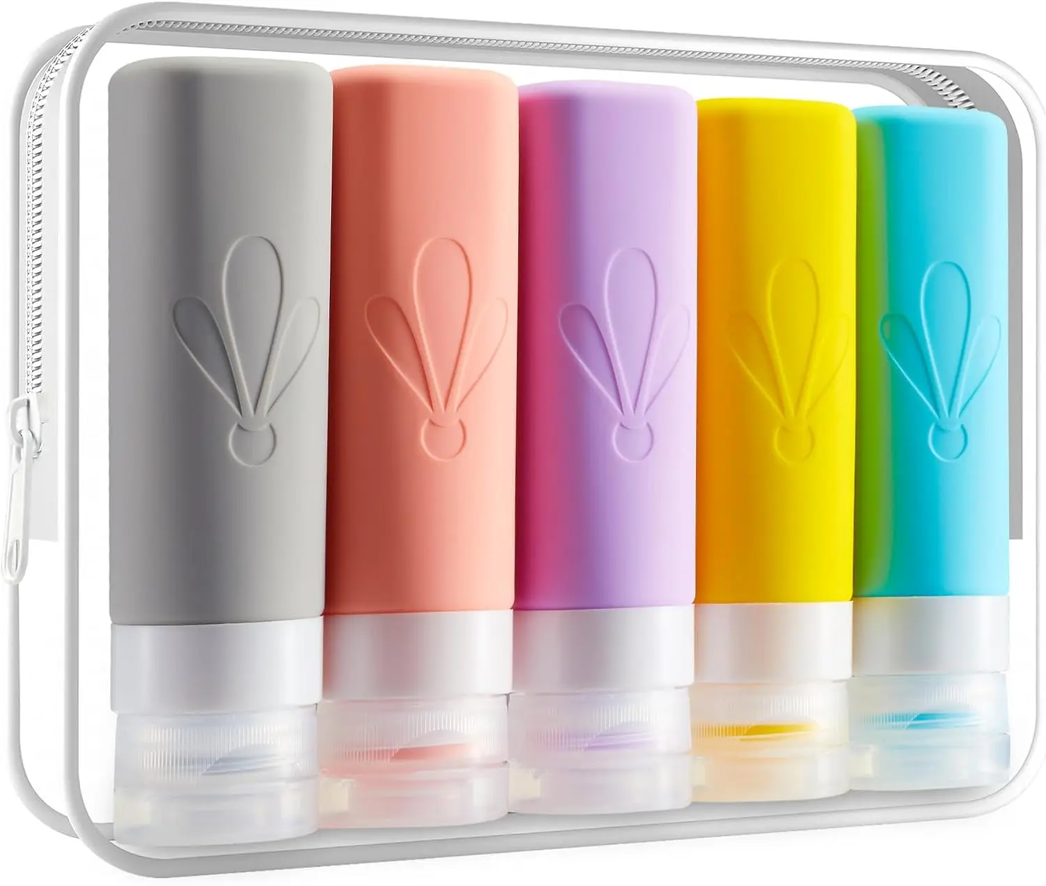 TSA Approved 3oz Travel Bottles Leak Proof Silicone Toiletries for Shampoo Conditioner Lotion Soap