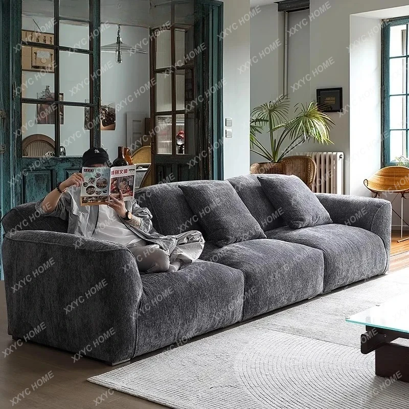 

Тканевый диван прямой формы для минималистичной гостиной, трехместный, в стиле снежинки, легкая роскошь.