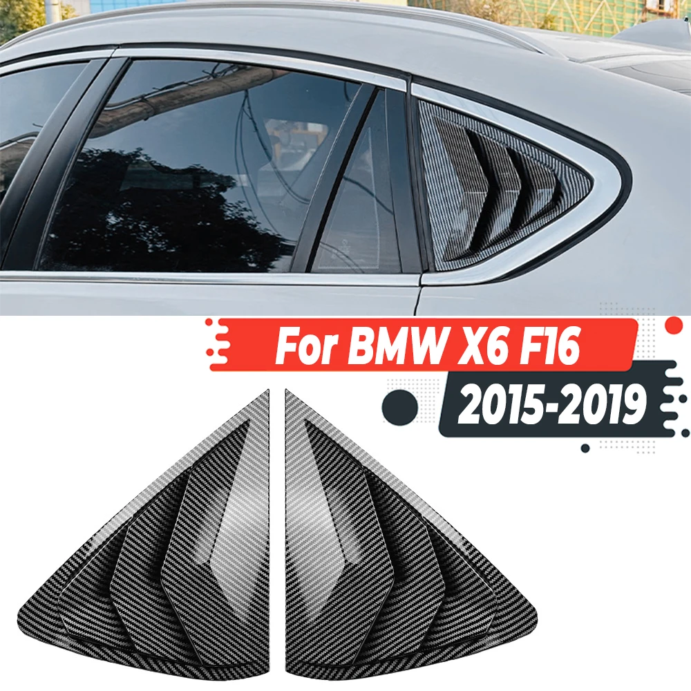 

2Pcs Car Rear Side Window Louver Air Vents Windshield Decoration Cover For BMW X6 F16 X6M 2015 2016 2017 2018 2019 Body Kit