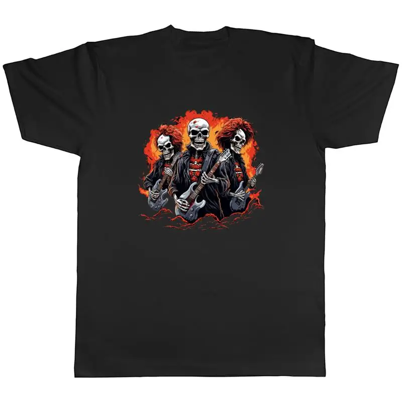 Camiseta para hombre Skeleton Band, guitarra eléctrica, música, Rock n Roll, regalo