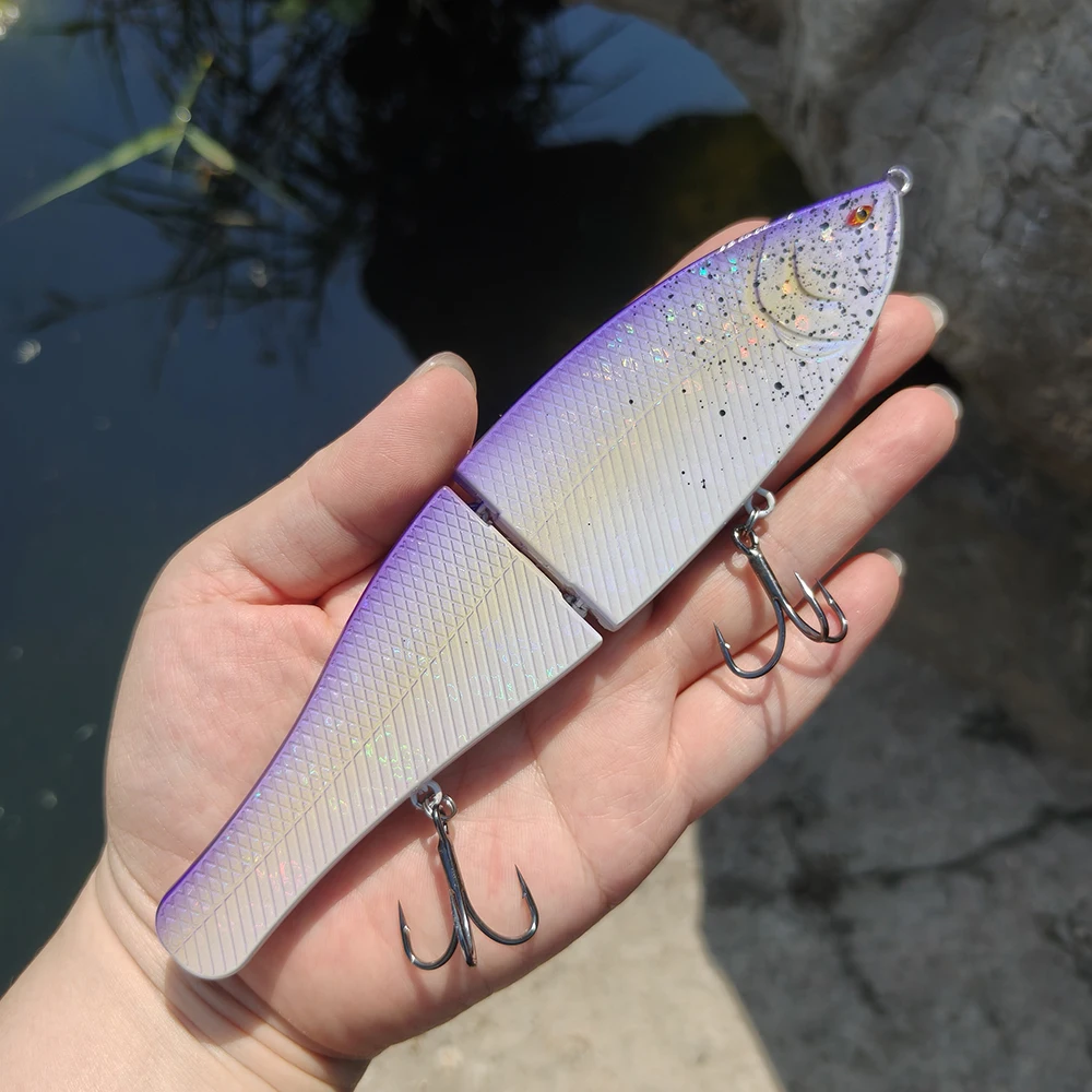 1 Stück 18cm 50g Langsam Sinkender Gelenkiger Swimbait 360 ° Rollender Angelköder für Barsch, Hecht, Salzwasser und Süßwasser – Detail 2