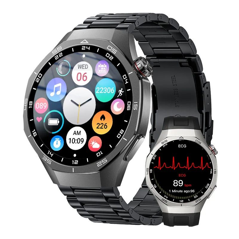 LIGE ECG Smart Watch For Android Heart Rate Blood Oxygen Sports Fitness Bracelet Voice Calling Dynamic Island Watches Men Women