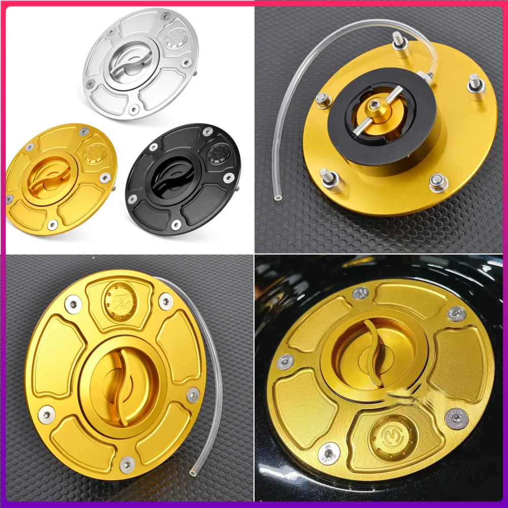 For Kawasaki Z900RS NINJA H2 H2R Z900 RS 2017-2026 Keyless Quick Release Tank Fuel Caps Gas Cover Case