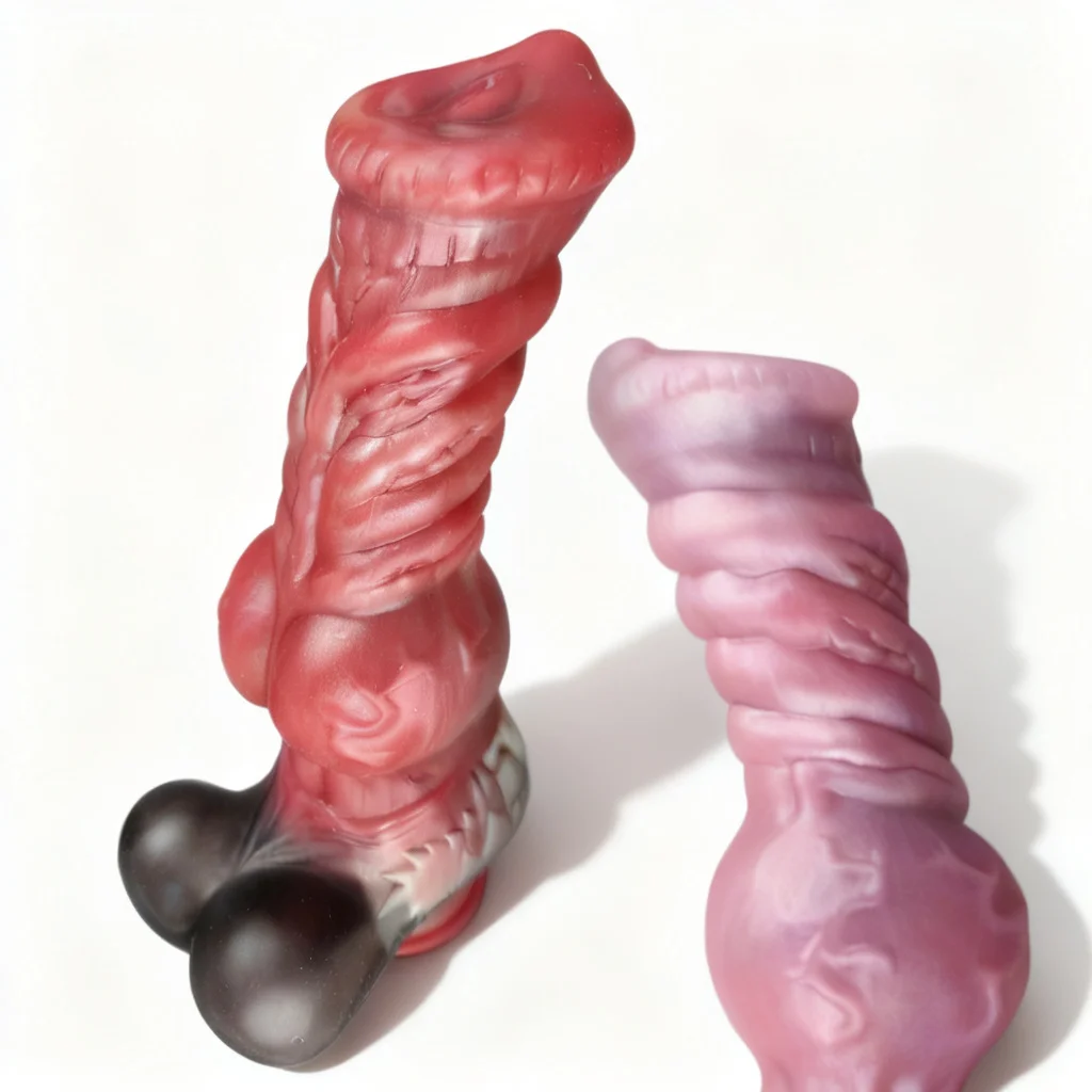 ELKKOST Multi Color Silicone  Large Knot Fantasy Dog Squirting Dildo With Suction Cup Size S M L Ejaculation Penis Anal Sex Toy