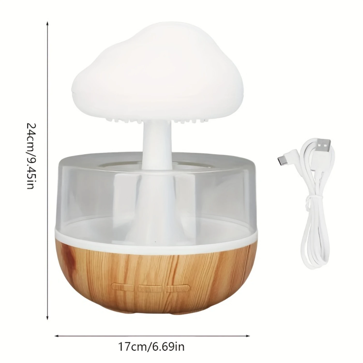 1pc Seven-color Cloud Rain Mushroom Light Cloud Atmosphere Night Light Aromatherapy Humidifier Seven Color Lights