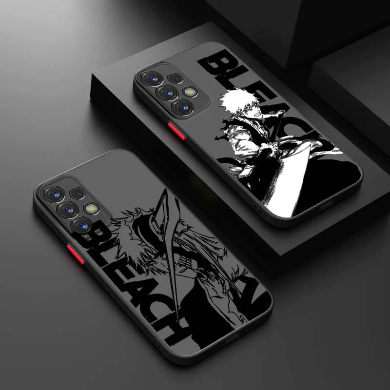 BLEACH Cool Phone Case For Samsung Galaxy A71 A56 A55 A54 A53 A52 A51 A17 A16 A06 Frosted Translucent Cover