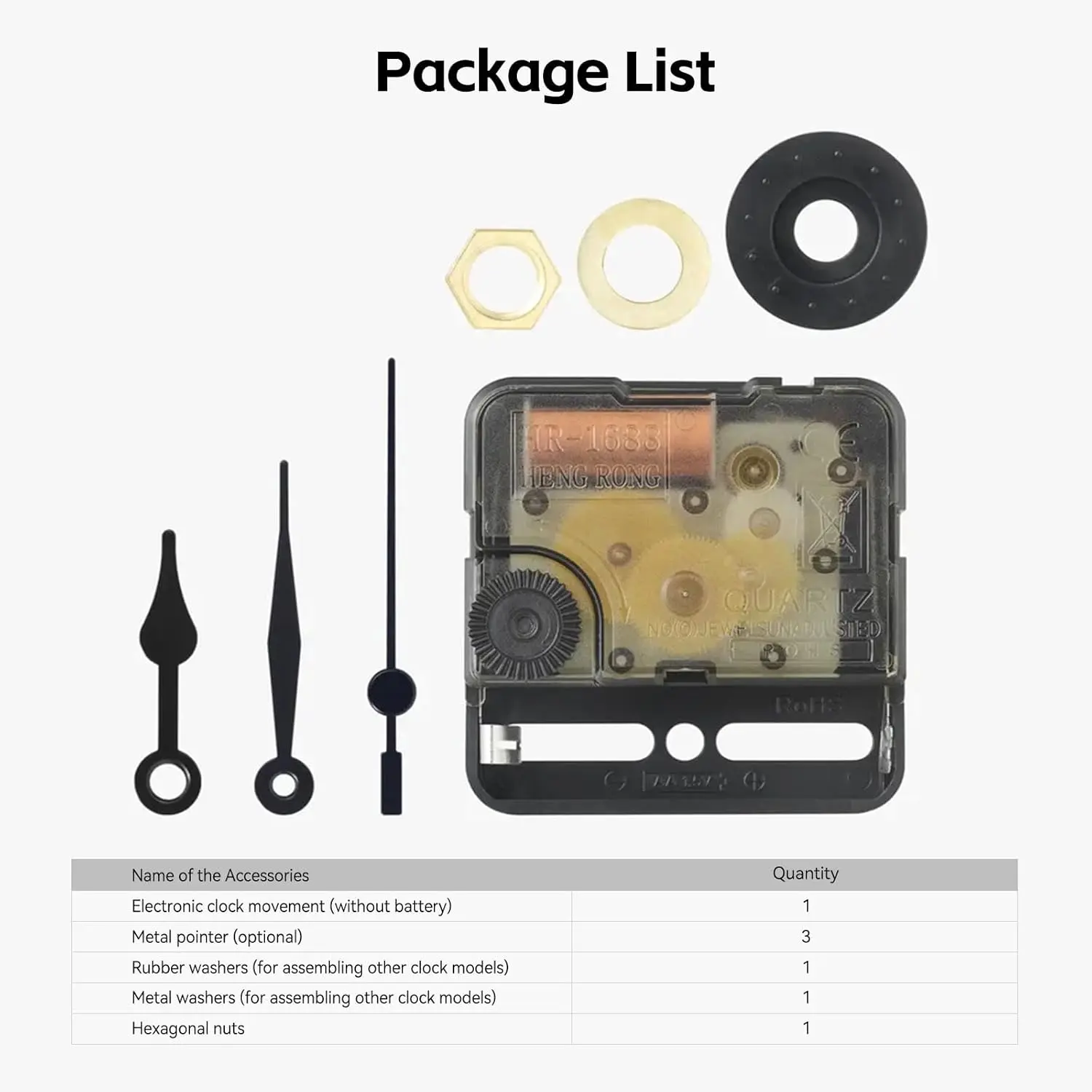 For Bambu Lab Makerworld MH011 3D Printing Clock Creative Model Components 3D Printer DIY Parts