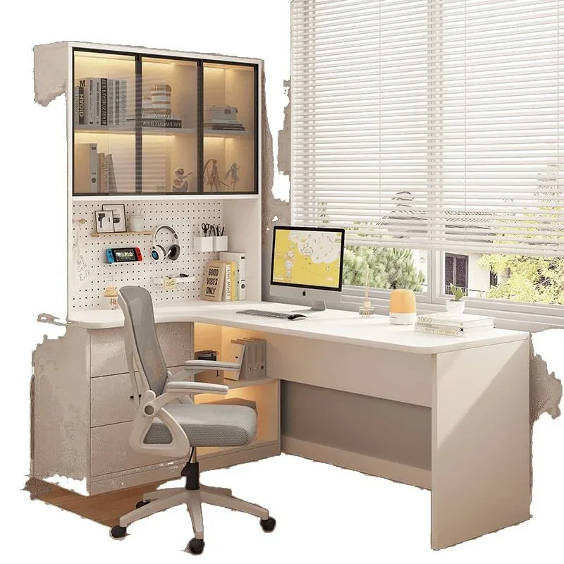 

Corner desk, bookcase integrated table, bedroom home