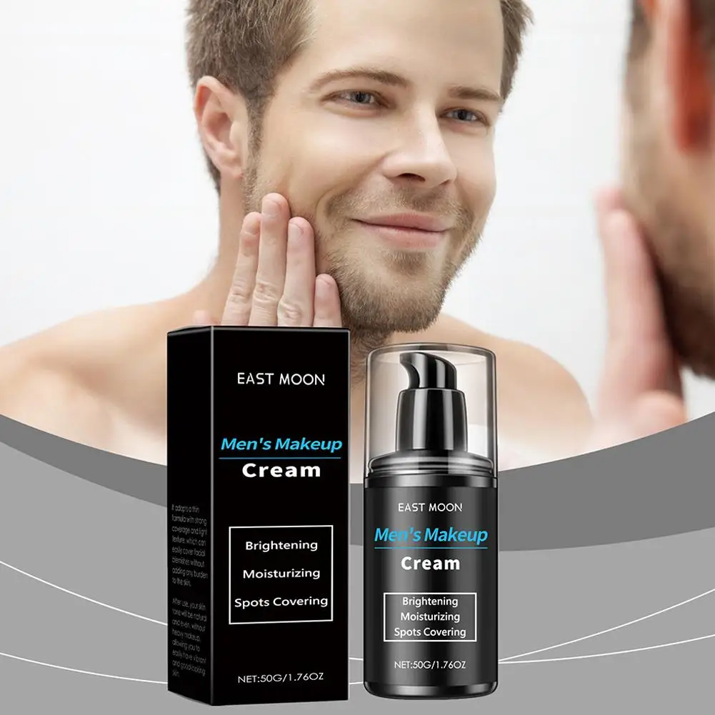 Crème hydratante naturelle pour hommes, maquillage pour le visage, amélioration de la peau sèche rugueuse, éclaircissante, légère et longue, I3D1, nouveau