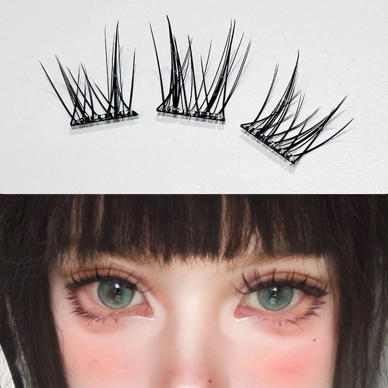 11-12mm sem necessidade de cola cílios postiços mangá cílios autoadesivos adequados para meninas estilos de mistura de maquiagem