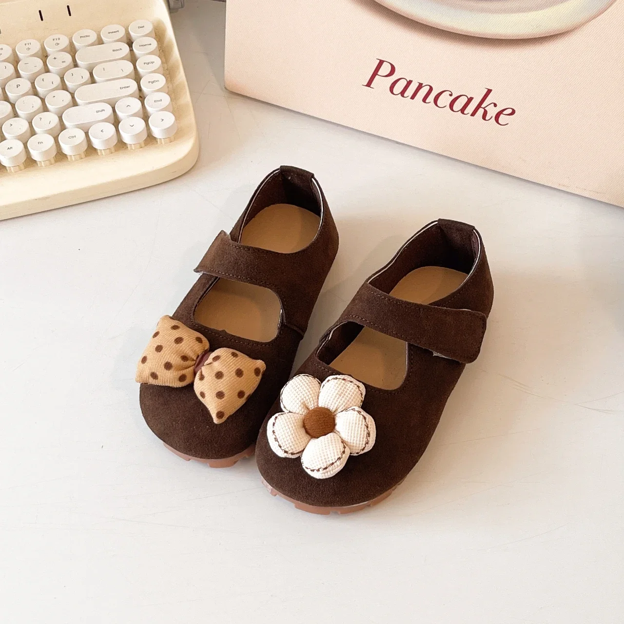 أطفال حذاء كاجوال الزهور الحلوة الانحناء لطيف حذاء مسطح تنوعا للفتيات 2025 الخريف جديد الأطفال الأميرة أحذية عدم الانزلاق لينة #5