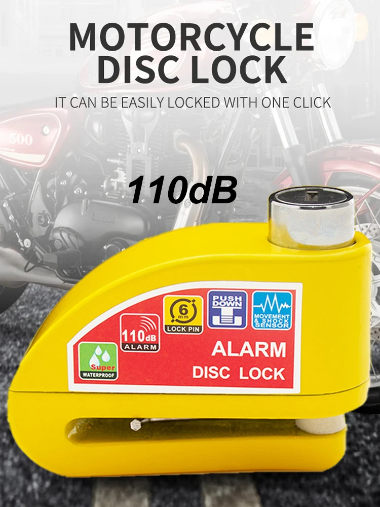 AliExpress MDUG Motorcycle Bicycle Alarm Lock 110dB Wheel Disc Brake Waterproof Anti-Theft Aluminum Alloy Safety Brake Lock Scooter Moto Lock