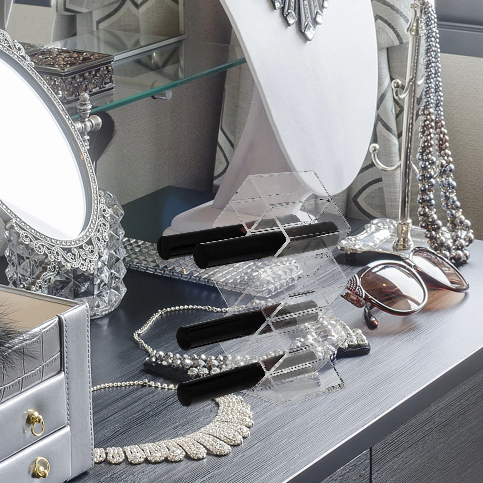 

Acrylic Lipstick 10 Grids Display Rack Transparent Makeup ganizer Storage Beauty Tools Acrylic Lipsticks Storage Rack Container