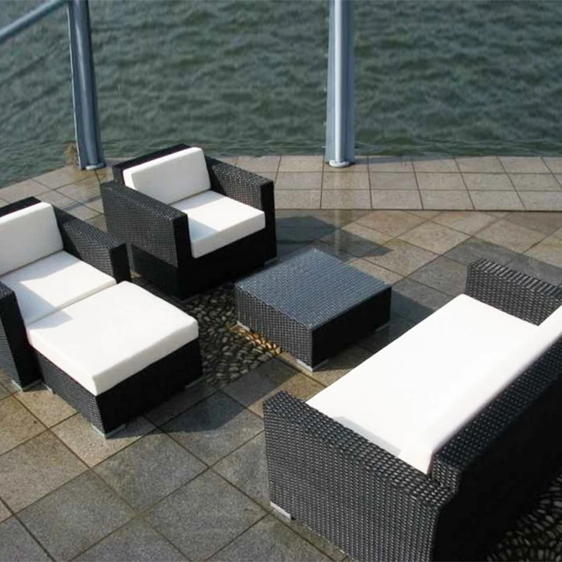 طاولة القهوة في الهواء الطلق حديقة الأرائك مزيج الترفيه الشمال الحديقة حديقة الأرائك بسيطة بي الروطان الأثاث أريكة Jardín MHHYSF