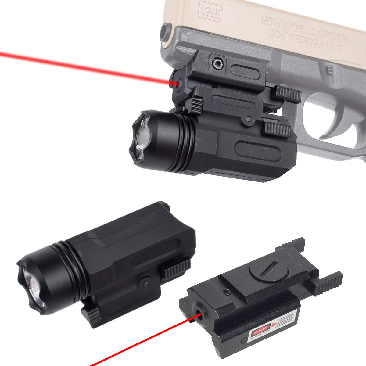 Tactical Airsoft Mini Pistol Light Red Dot Laser Sight Airsoft Handgun Flashlight Combo for 20mm Rail Glock 17 19 18C 24 P226