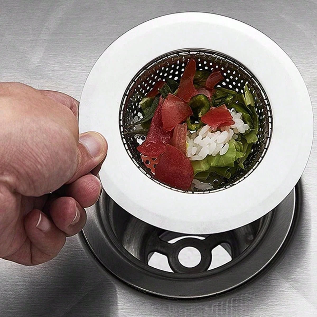 2 Pieces, Kitchen Sink Strainer, Stainless Steel Sink Drain Strainer, Large Wide Rim 4.5inch Diameter, Suitable for Most Sink Drain Outlets as a Food Catcher, Kitchen Sink Basket Strainer, Stainless Steel Sink Filter, Kitchen Accessories - 4 Size Options