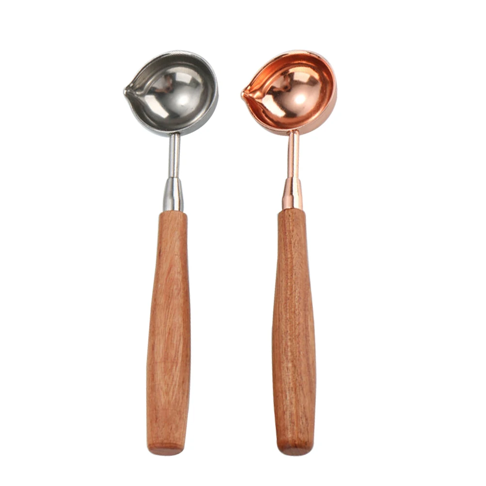 

2pcs Stainless Steel Measuring Spoon Set Wood Handle Kitchen Gadgets Practical Safe Easy Clean Long Time Use