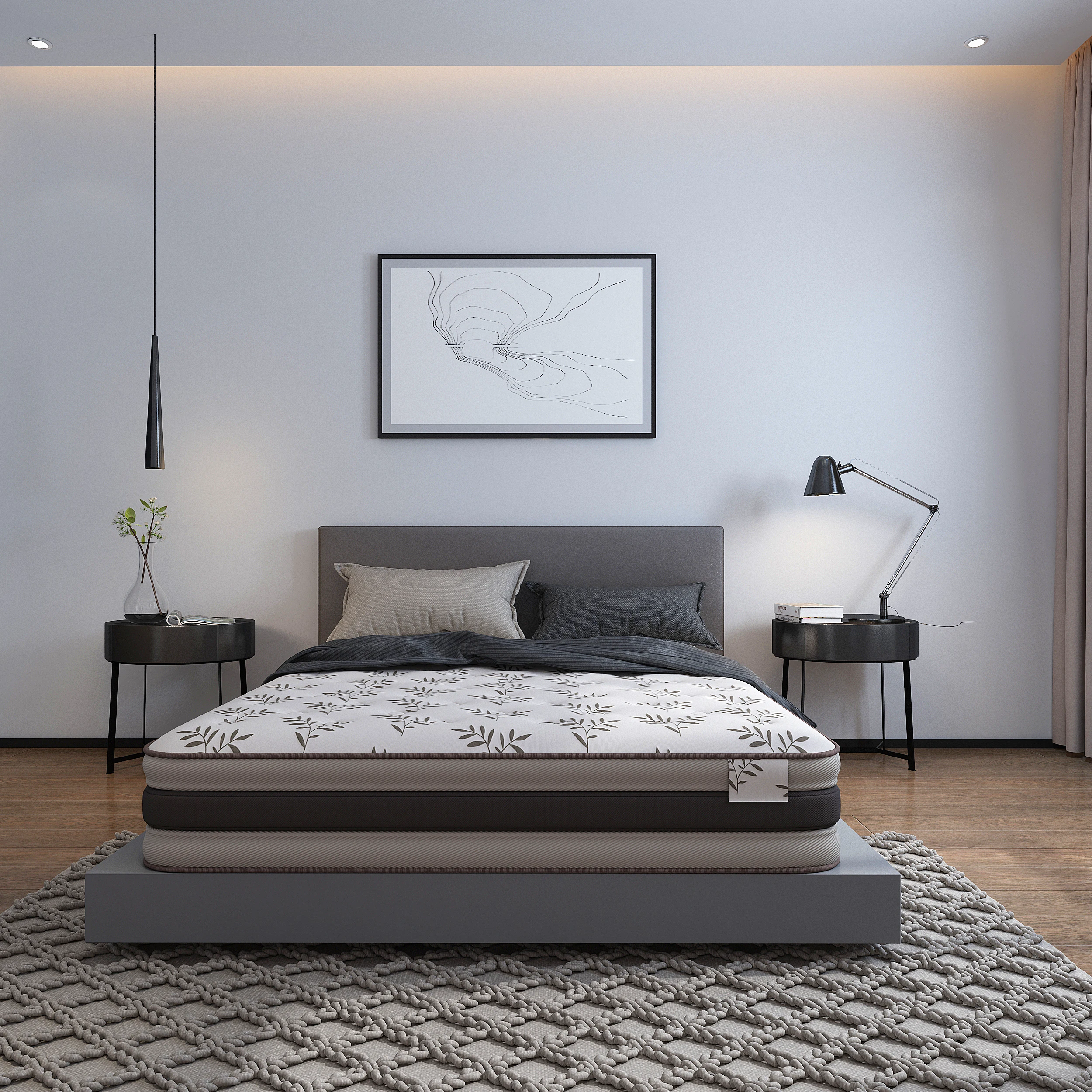 D56  Hotel Bedroom Furniture Bed Size Latex Queen Comfort 3d Soft Compressed Sponge Queen Size Hotel Mattress