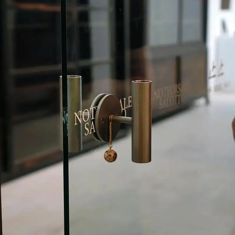 Stainless Steel Single Leg Push Pull Glass Door Handle Light Luxury Floor Spring Pull Clothing Coffee Milk Tea Store Hardware