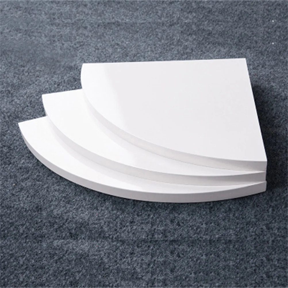 

3pcs Wall Mount Shelves 3 Tiers White Composite Board Home Office Bathroom Bedroom Storage Wall Shelves Decoration Solution