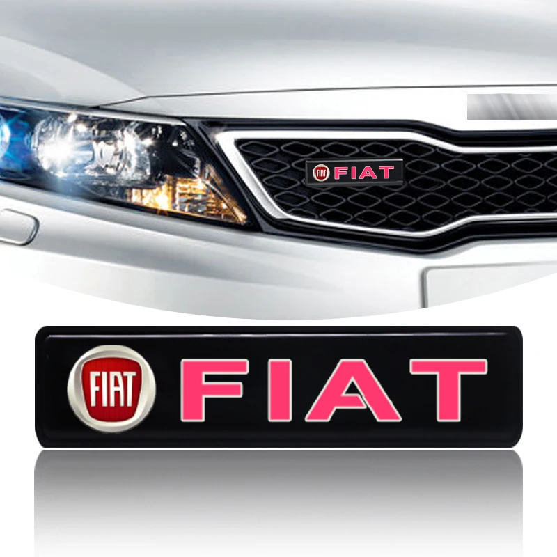 Grade dianteira do carro adesivo emblema cabeça do carro grill emblema luz led emblema para fiat junto bravo doblo abarth 500 stilo ducato palio